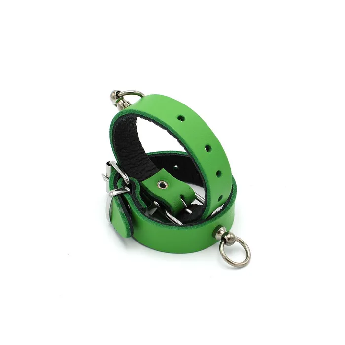 Kiotos Leather - Polsboeien Leder met Kleine O-ring - Groen | Kiotos Male Sex Toys