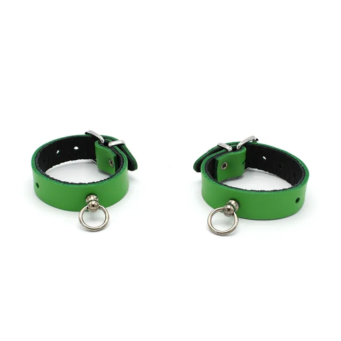 Kiotos Leather - Polsboeien Leder met Kleine O-ring - Groen | Kiotos Male Sex Toys