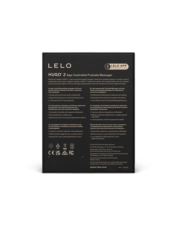 LELO - Hugo 2 - Prostaat Vibrator - Prostaat Massager - Met App Control - Zwart | LELO Female Sex Toys