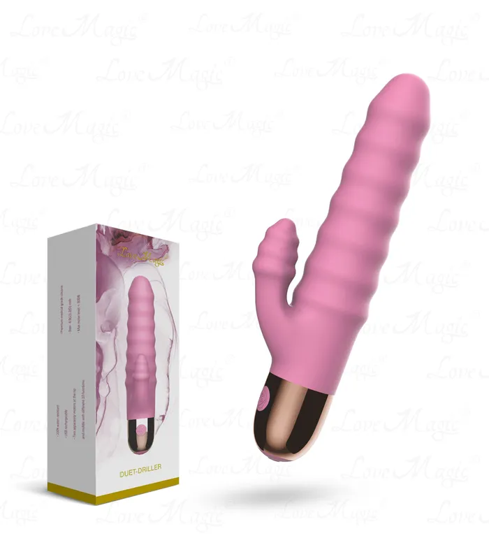 Love Magic - Duet Driller Vibrator - Dubbele motor - Oplaadbaar - 17,5 cm - Roze | Klipon Basics Vibrators