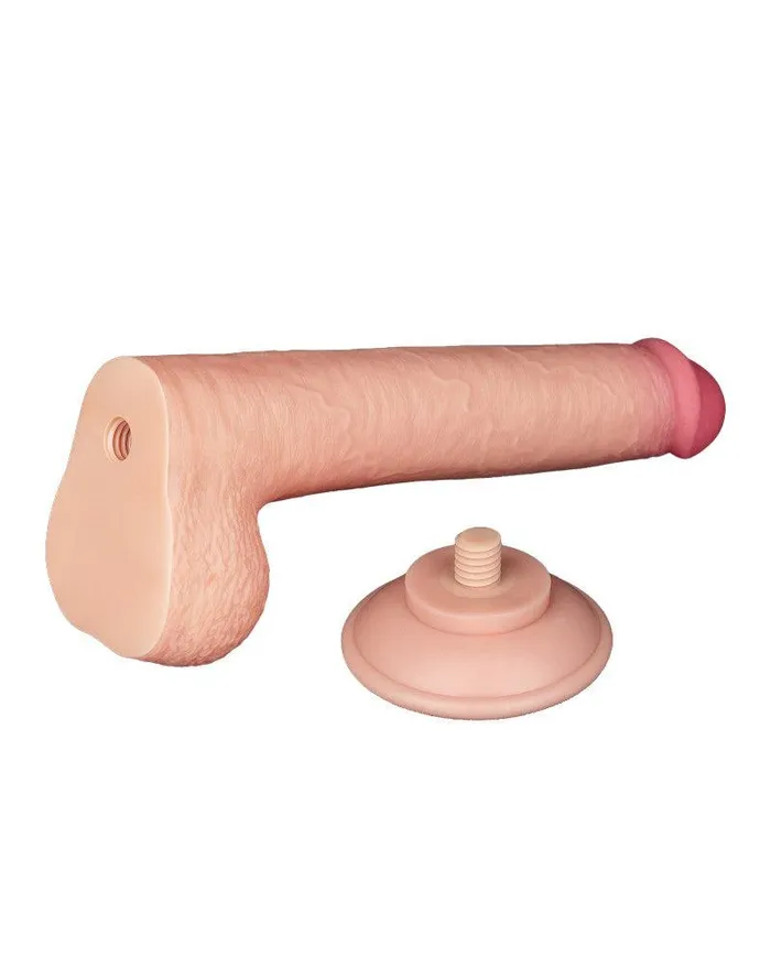 LoveToy - Dubbellaags Dildo - Glijdende Huid Dildo - Lengte 22 cm - Diameter Ø 3.7 cm - Lichte Huidskleur | Lovetoy Dildos