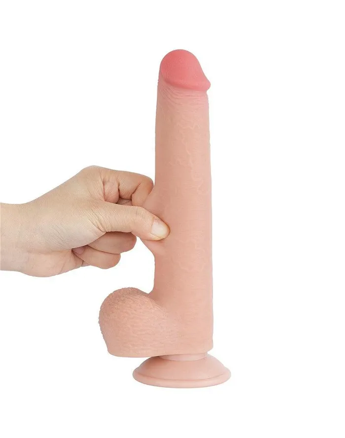 LoveToy - Dubbellaags Dildo - Glijdende Huid Dildo - Lengte 22 cm - Diameter Ø 3.7 cm - Lichte Huidskleur | Lovetoy Dildos