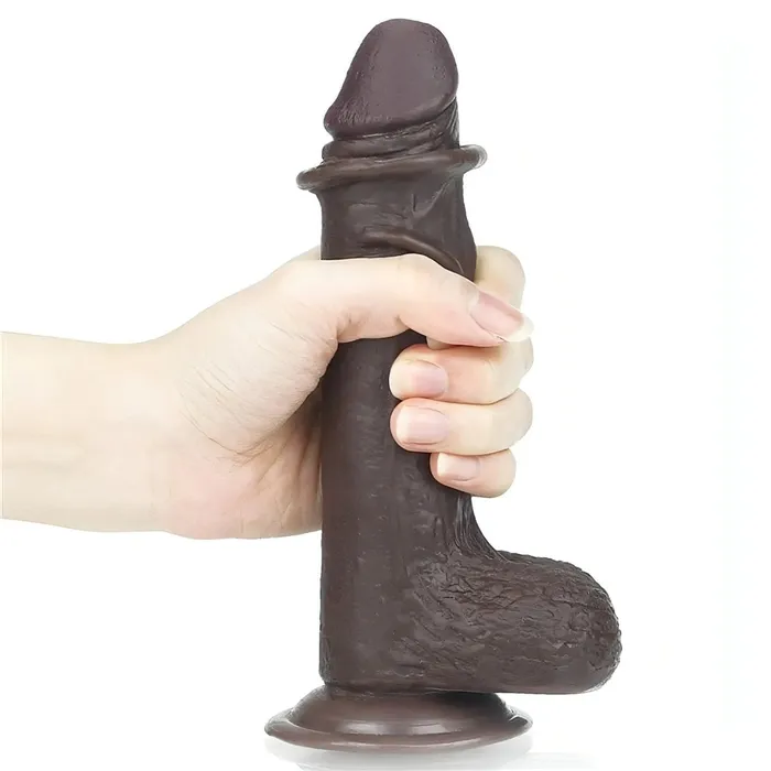 Lovetoy Fallo realistico con pelle scorrevole come un membro vero 7Nero Vibrators