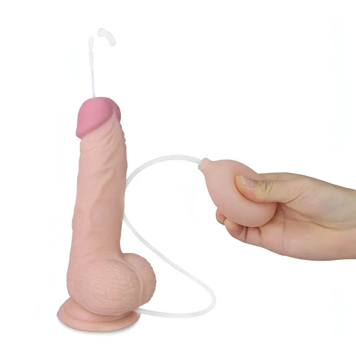 Lovetoy Female Sex Toys | Fallo Super Realistico 8'' con sistema di eiaculazione a pompa - Rosa Carne