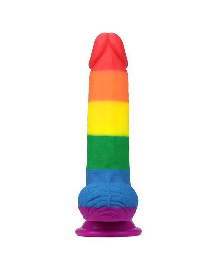 Lovetoy - Rainbow Pride Dildo met Scrotum 19.5 cm | Lovetoy Dildos