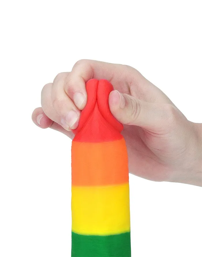 Lovetoy - Rainbow Pride Dildo met Scrotum 19.5 cm | Lovetoy Dildos