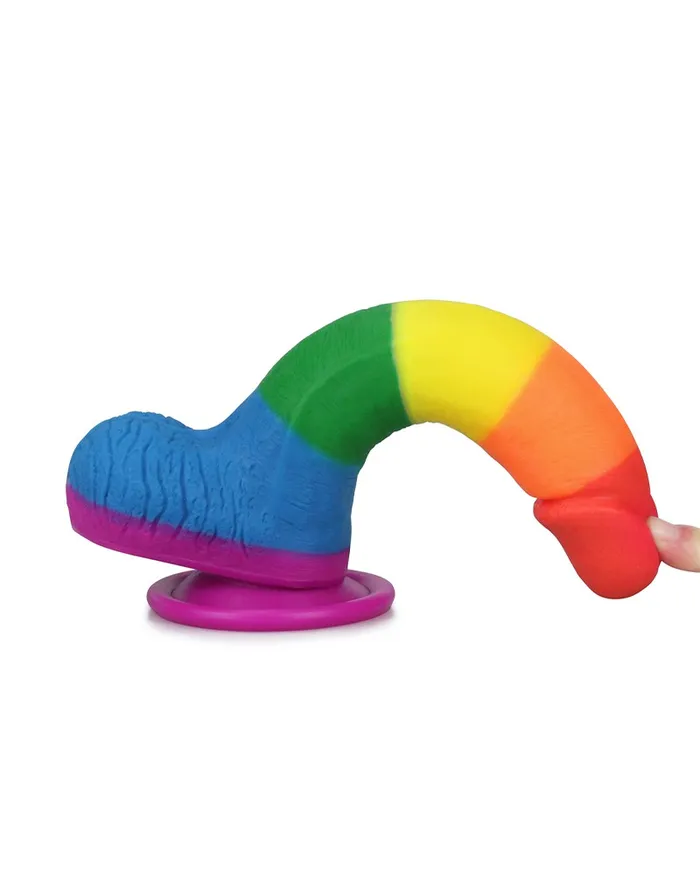 Lovetoy - Rainbow Pride Dildo met Scrotum 19.5 cm | Lovetoy Dildos