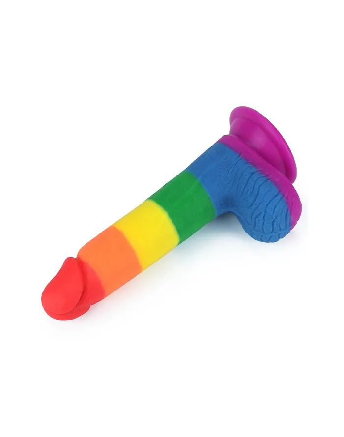 Lovetoy - Rainbow Pride Dildo met Scrotum 19.5 cm | Lovetoy Dildos