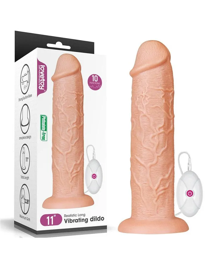 Lovetoy Realistische XXL Vibrerende Dildo 28 cm Lichte Huidskleur Lovetoy Dildos