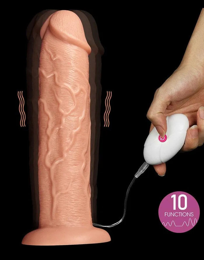 Lovetoy - Realistische XXL Vibrerende Dildo 28 cm - Lichte Huidskleur | Lovetoy Dildos