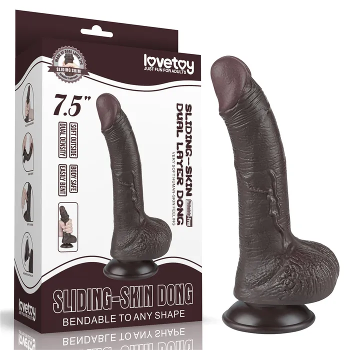 Lovetoy Vibrators | Fallo Scappellabile come un pene vero 7.5'' Nero