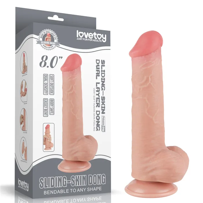 Lovetoy Vibrators | Fallo Scappellabile come un pene vero 8'' - Rosa Carne