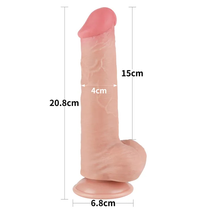 Lovetoy Vibrators | Fallo Scappellabile come un pene vero 8'' - Rosa Carne