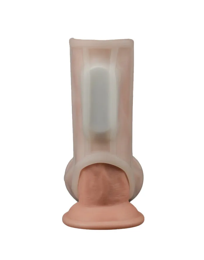 Lovetoy - Vibrerende Rekbare Penis Sleeve - Ridge Knights - Wit | Lovetoy Male Sex Toys