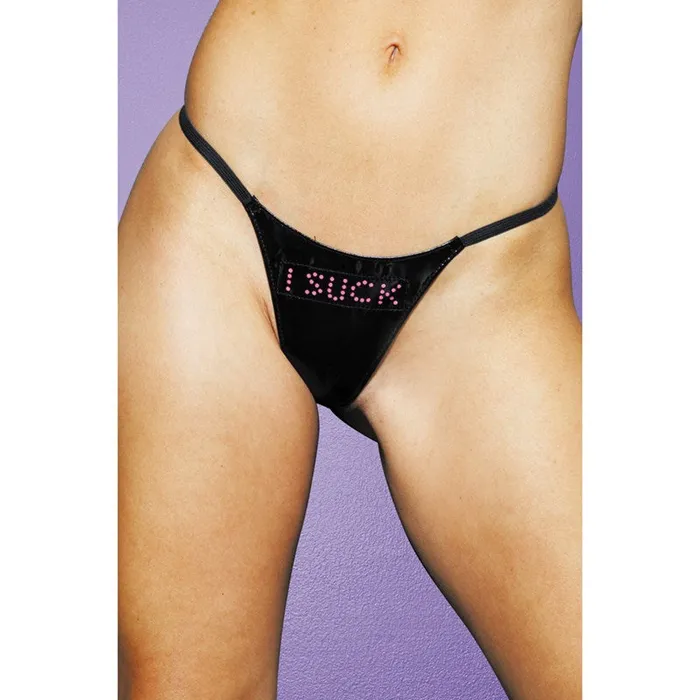 Male Sex Toys Allure Lingerie Allure Womens Vinyl I Suck Thong