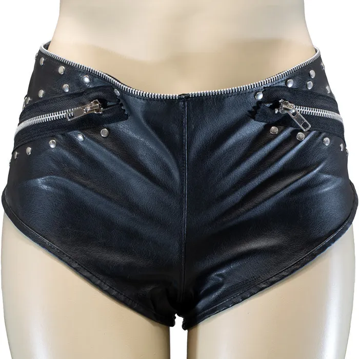 Male Sex Toys | Allure Lingerie Faux Leather Zip Shorts