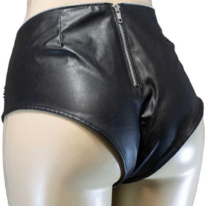 Male Sex Toys | Allure Lingerie Faux Leather Zip Shorts