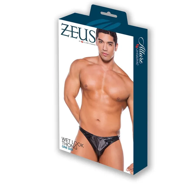 Male Sex Toys | Allure Lingerie Zeus Wet Look Thong (Pouch Front)