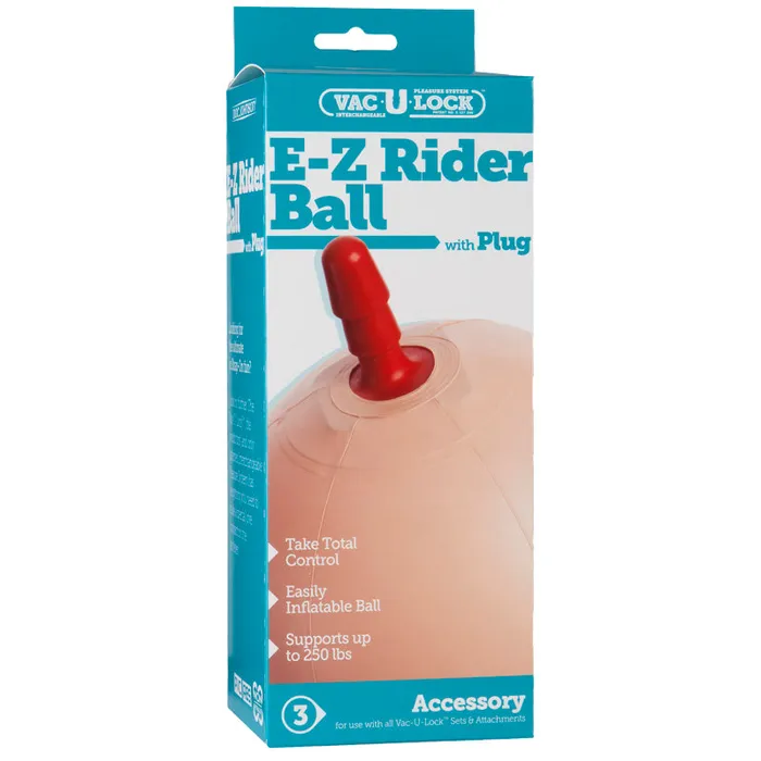 Male Sex Toys Doc Johnson EZ Rider Ball With Plug Nonretail Packaging