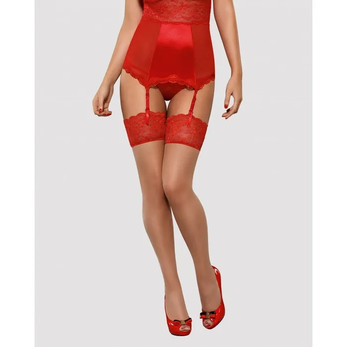 Male Sex Toys | Obsessive Calze con Reggicalze Obsessive Lovica stockings Rosso L/XL