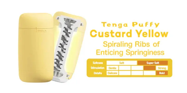 Male Sex Toys | Tenga - Puffy Masturbator - Custard Yellow - Tenga