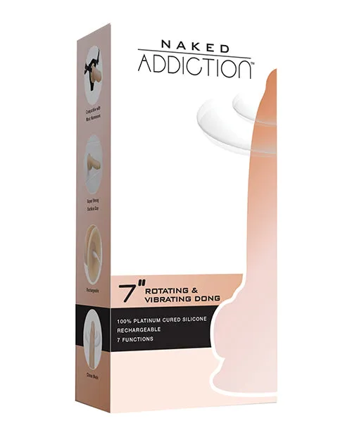 Naked Addiction 7 Rotating Vibrating Dong wRemote Flesh Naked Addiction Dildos