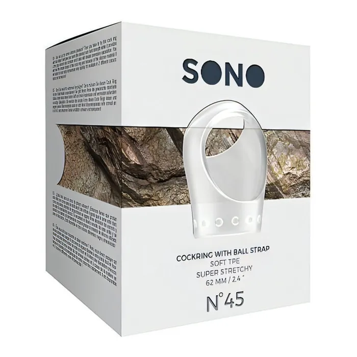 No.45 - Cockring with Ball Strap - Translucent | sono Male Sex Toys