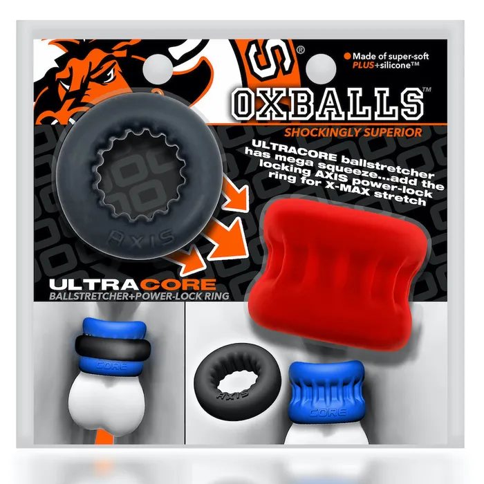 Oxballs - Ultracore - Set met Core Ballstretcher en Axi Ring - Rood Ice | Oxballs (D) Male Sex Toys