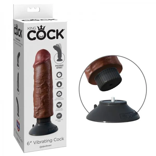 Pipedream Products Dildos King Cock 6in Vibrating Cock Brown