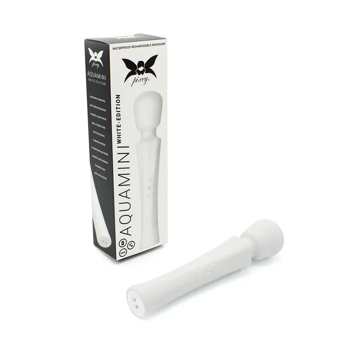 Pixey Pixey - Aqua Mini Wand Vibrator - The White Edition - Sterke en Stille Motor - Wit | Female Sex Toys