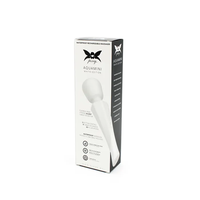 Pixey Pixey - Aqua Mini Wand Vibrator - The White Edition - Sterke en Stille Motor - Wit | Female Sex Toys