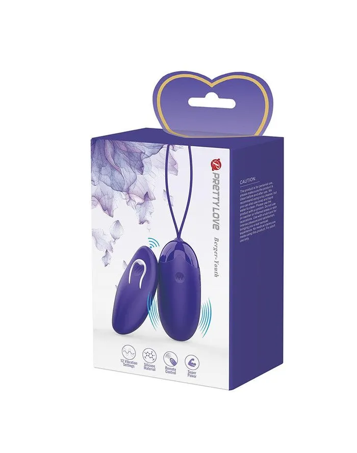 Pretty Love - Berger Youth - Oplaadbaar Vibrerend Eitje Met Afstandsbediening - Paars | Pretty Love Vibrators