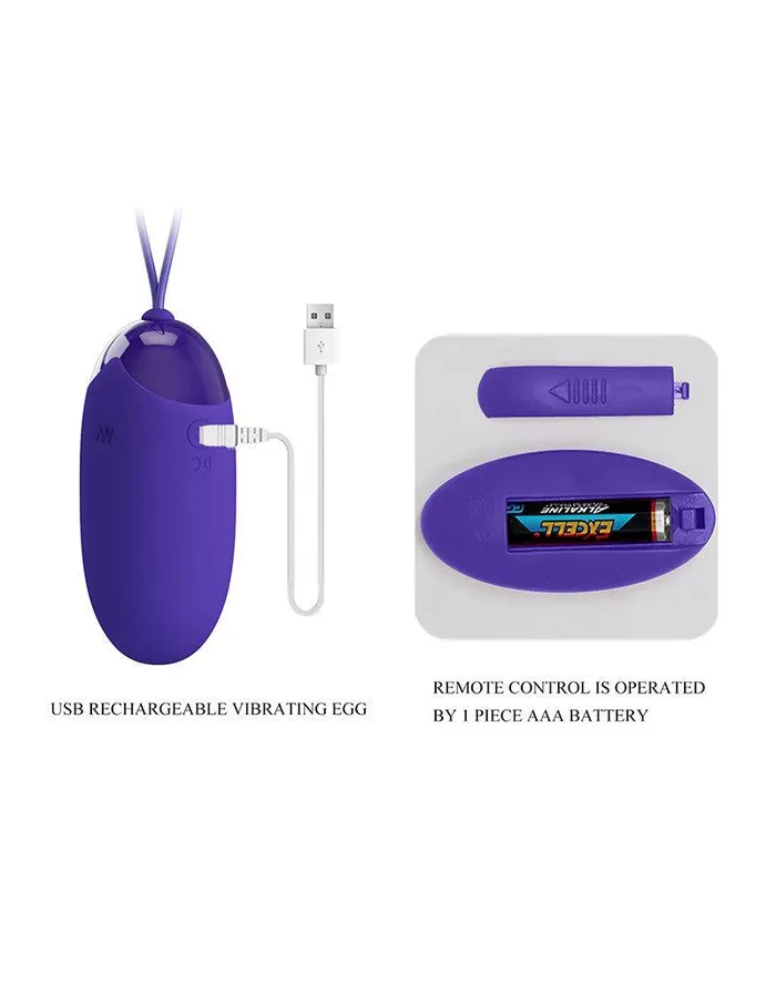 Pretty Love - Berger Youth - Oplaadbaar Vibrerend Eitje Met Afstandsbediening - Paars | Pretty Love Vibrators