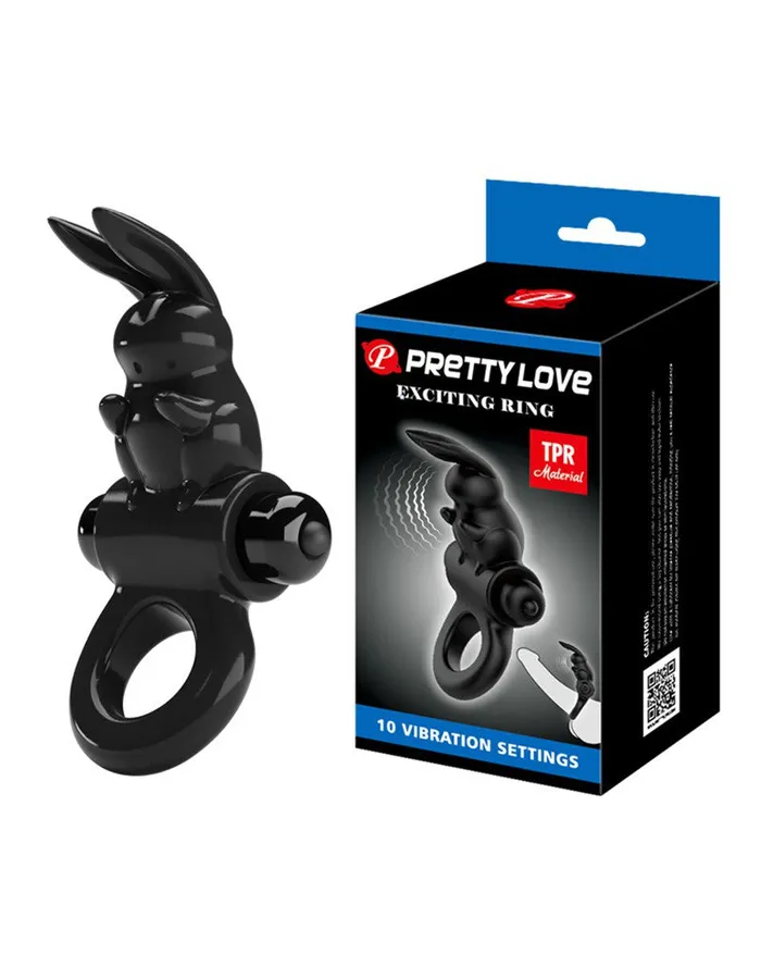 Pretty Love Vibrators | Pretty Love - Exciting Ring Vibrerende Cockring - Zwart