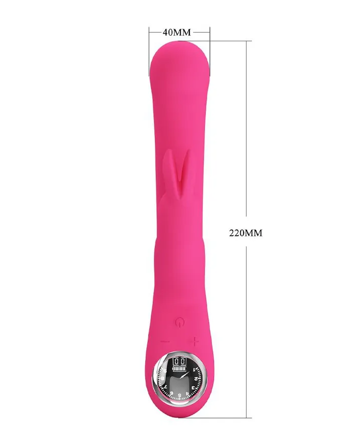 Pretty Love Vibrators | Pretty Love - Lamar - Rabbit Vibrator- Tarzan Vibrator - Met LCD Display - Roze