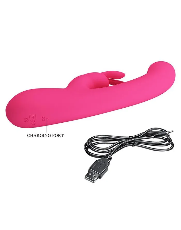 Pretty Love Vibrators | Pretty Love - Lamar - Rabbit Vibrator- Tarzan Vibrator - Met LCD Display - Roze