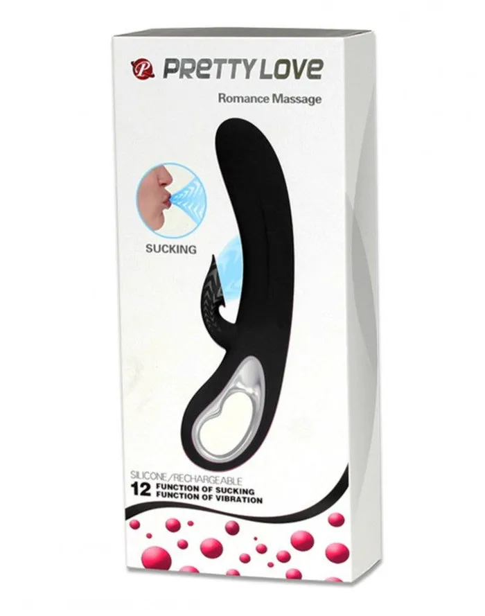 Pretty Love Vibrators | Pretty Love - Romance - Zuigende Clitoris Vibrator - Zwart