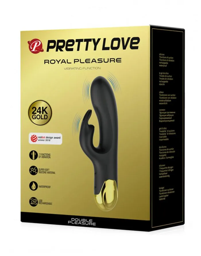 Pretty Love Vibrators | Pretty Love - Royal Pleasure Double Pleasure Vibrator - Zwart/Goud