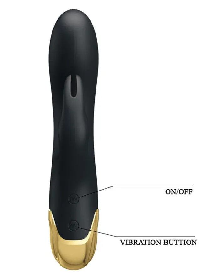 Pretty Love Vibrators | Pretty Love - Royal Pleasure Double Pleasure Vibrator - Zwart/Goud