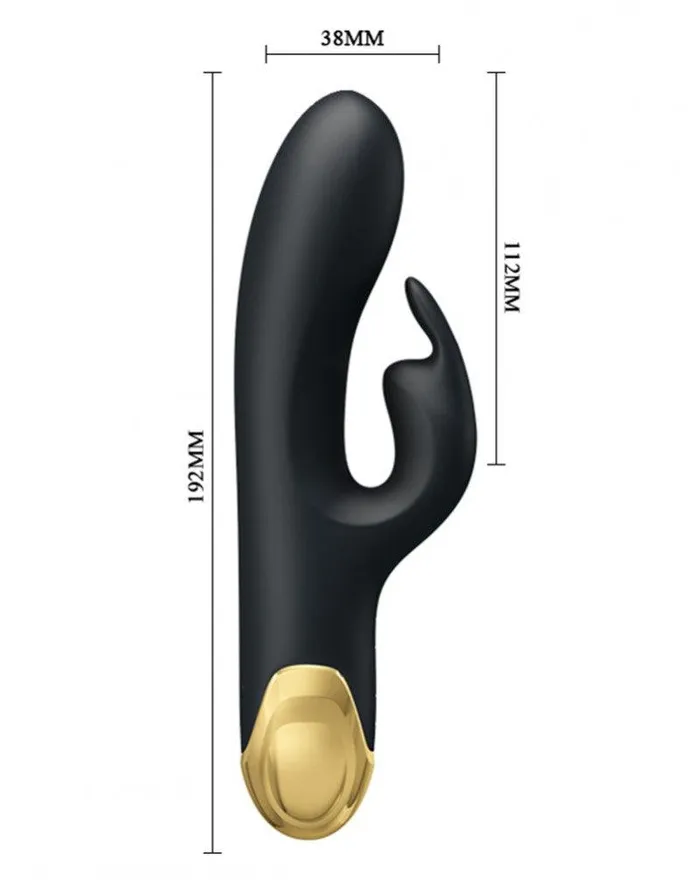 Pretty Love Vibrators | Pretty Love - Royal Pleasure Double Pleasure Vibrator - Zwart/Goud