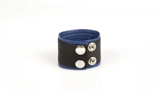 Restraints Kiotos Kiotos Leather Polsband Leren Armband Blauw Zwart