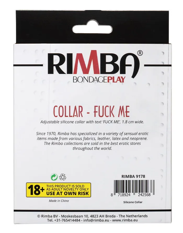 Rimba Rimba - Halsband - Collar Met Tekst - FUCK ME - Siliconen - Zwart | Vibrators