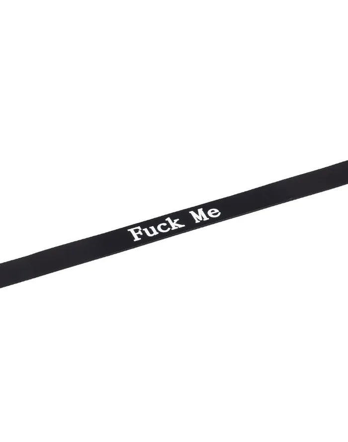 Rimba Rimba - Halsband - Collar Met Tekst - FUCK ME - Siliconen - Zwart | Vibrators