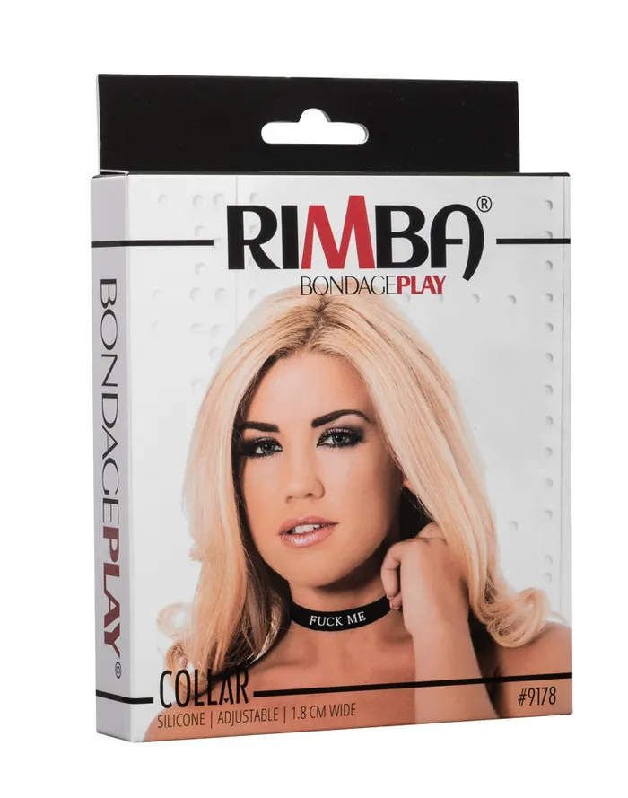 Rimba Rimba - Halsband - Collar Met Tekst - FUCK ME - Siliconen - Zwart | Vibrators