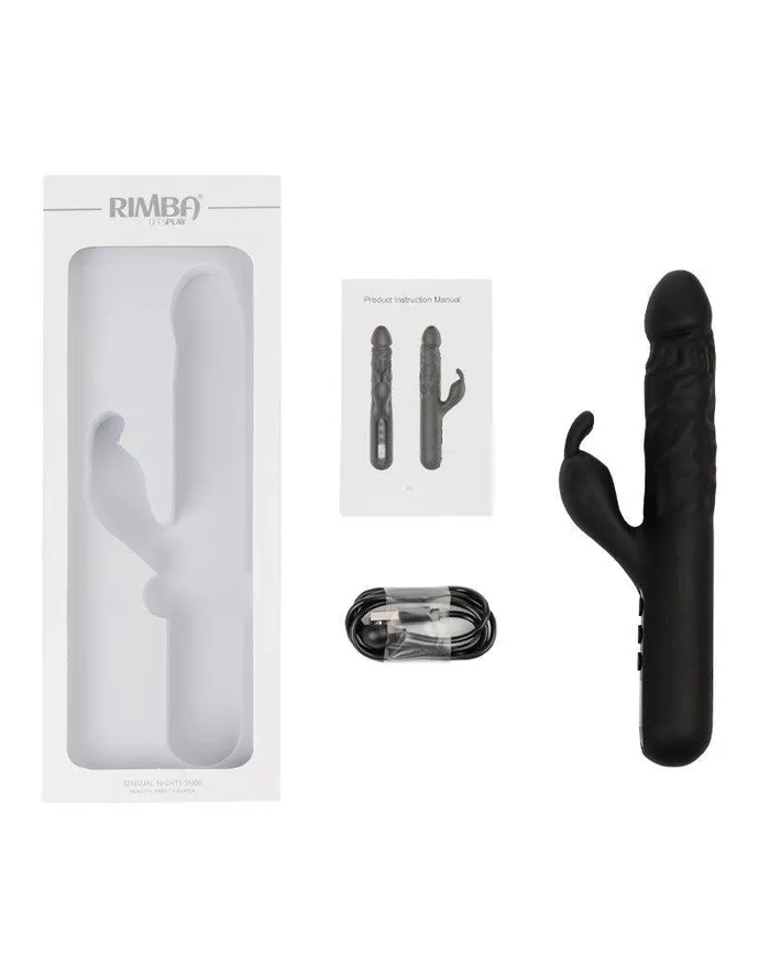 Rimba Rimba - Sensual Nights SN06 - Realistische Rabbit Vibrator - Zwart | Female Sex Toys