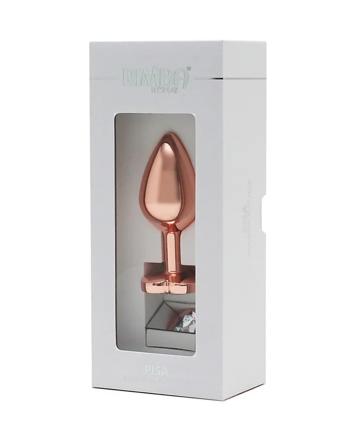 Rimba - Rosé Gouden Aluminium Buttplug Met Hartvormig Kristal | Rimba Vibrators