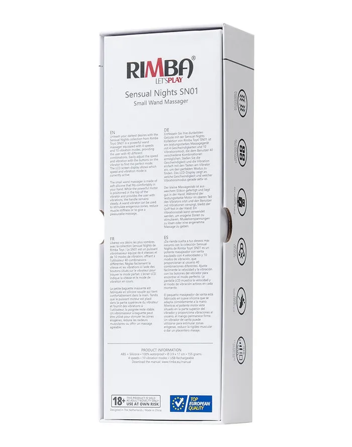 Rimba - Sensual Nights SN01 - Kleine Wand Vibrator - Massager - Zwart | Rimba Vibrators