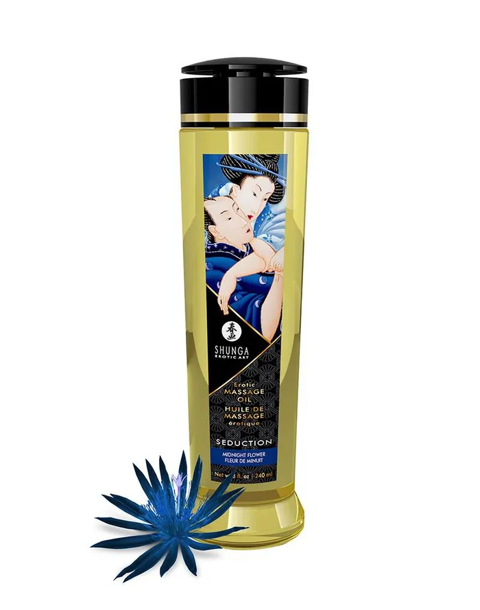 Shunga Vibrators Shunga Massageolie Seduction Midnight Flower 240 ml