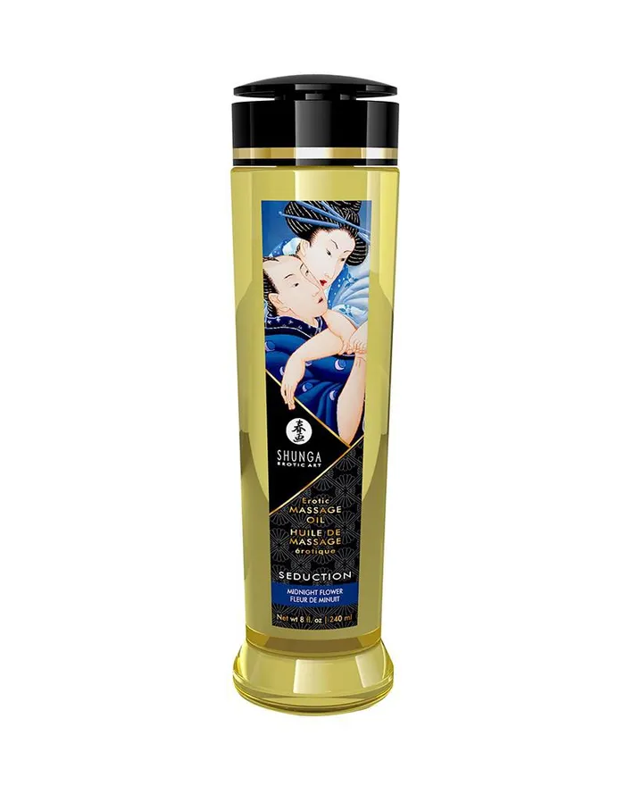 Shunga Vibrators | Shunga - Massageolie - Seduction Midnight Flower - 240 ml