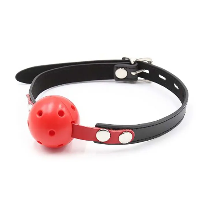 Smart Moves Vibrators Smart Moves Breathable Locking Bal Gag ZwartRood